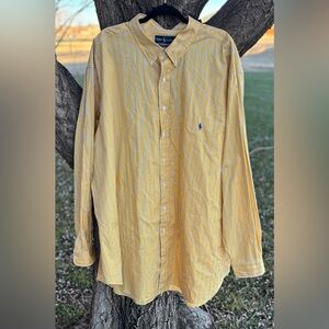 130. Ralph Lauren Yellow Striped Casual Shirt Size 4XLT